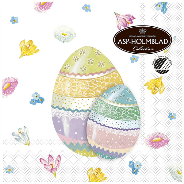 Servie Farvet Deko.Æg 33Cm