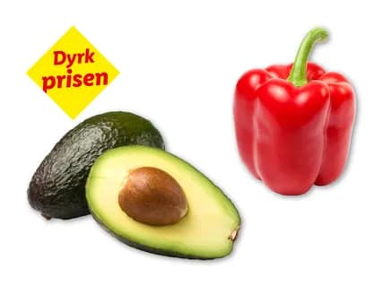 Avocado eller rød peberfrugt
