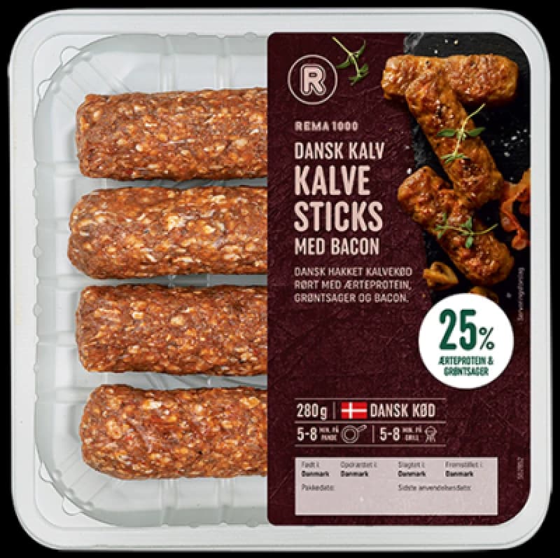 KALVESTICKS MED BACON/SVAMPE